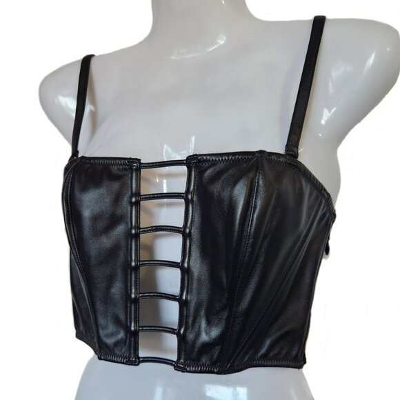 NWOT Very Sexy Victoria's Secret Faux Leather Crop Top/Bralette Size S - Picture 3 of 7